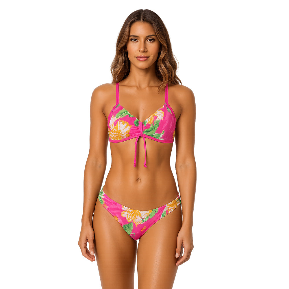 Top tiras tropiflor rosa