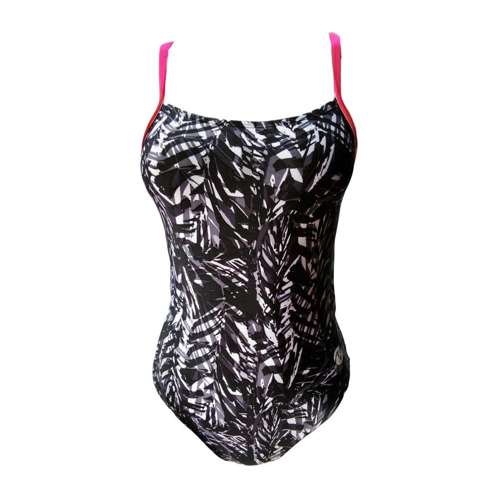 Vestido de baño entero tiras Shadow Palm Graphite