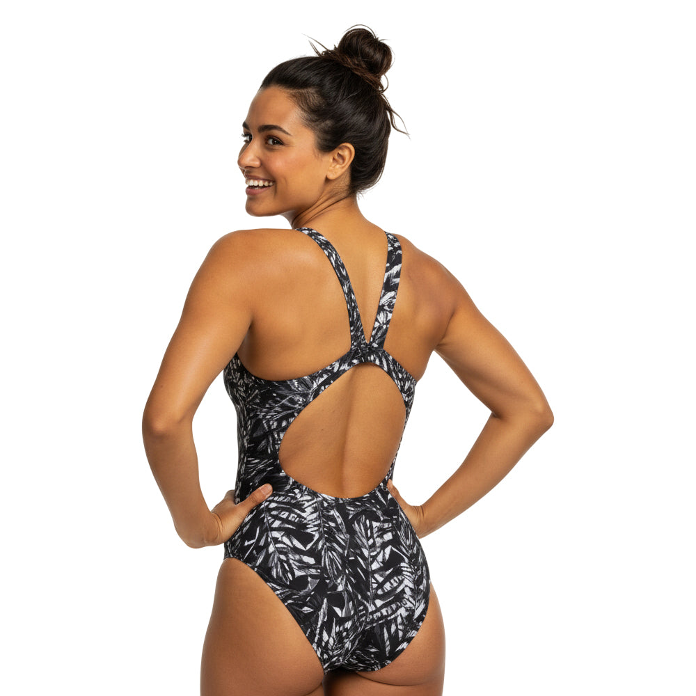 Vestido de baño entero cargadera Shadow Palm Graphite