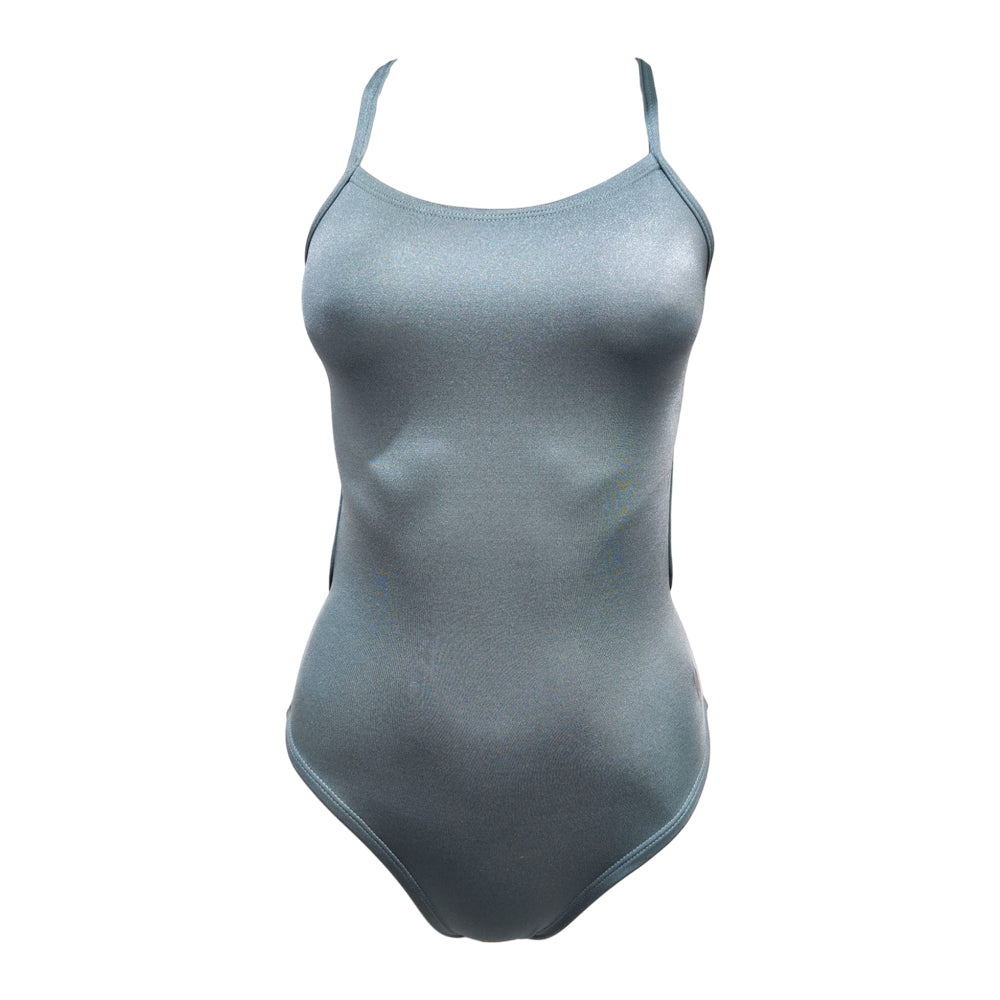 Vestido de baño entero cruzado 3 Back Azul Acero Metalizado