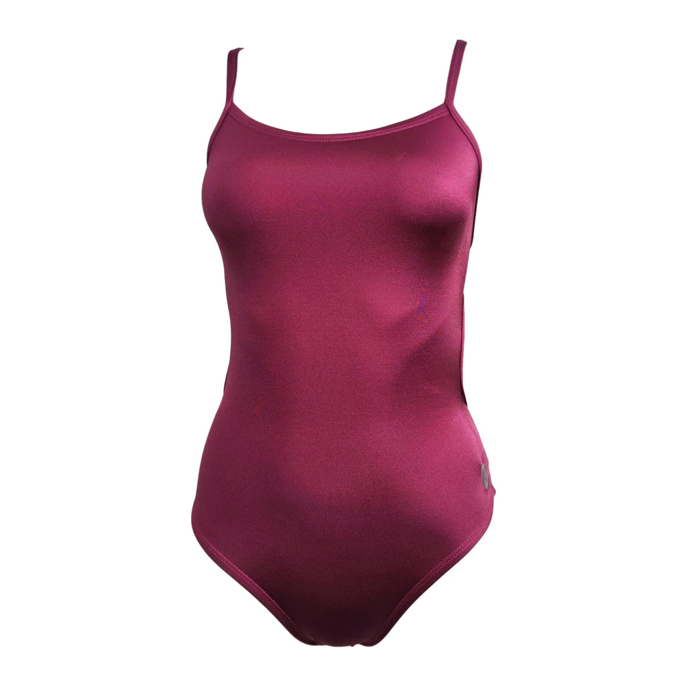 Vestido de baño entero cruzado 3 Back Granate Metalizado