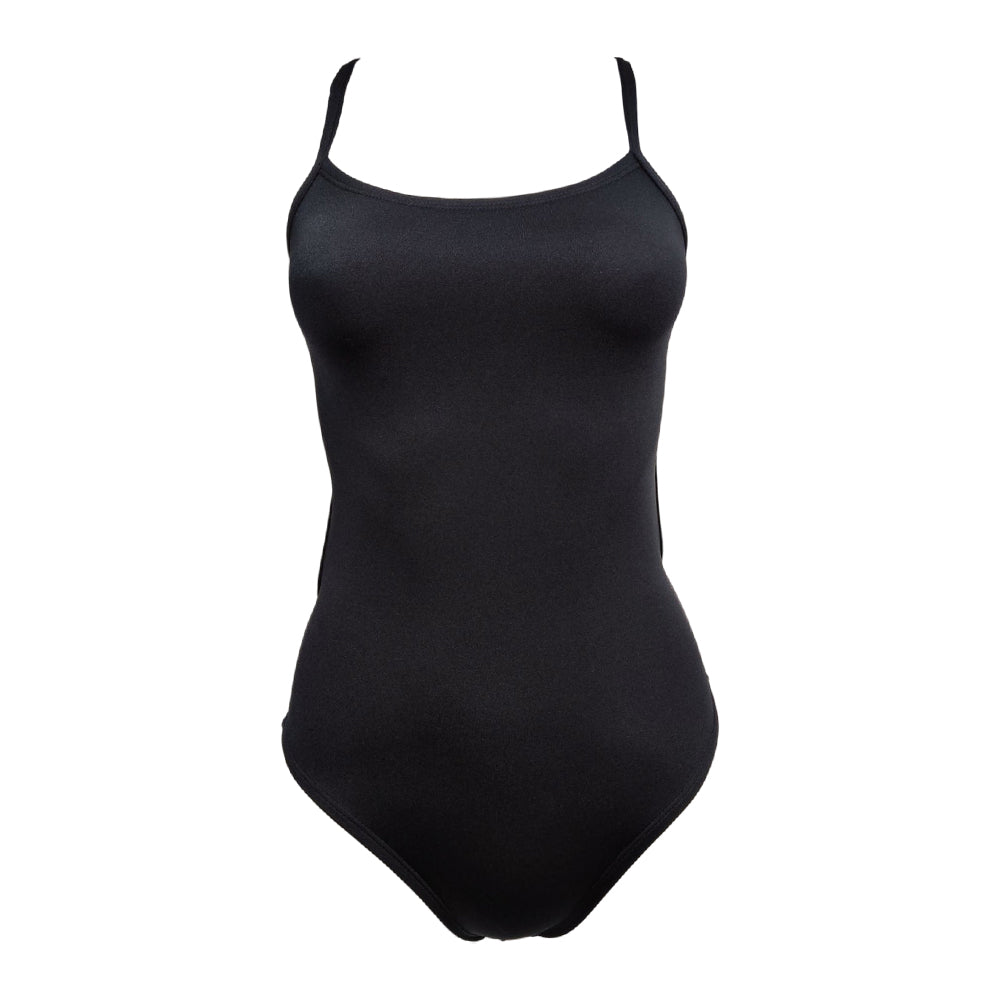 Vestido de baño entero cruzado 3 Back Negro Metalizado