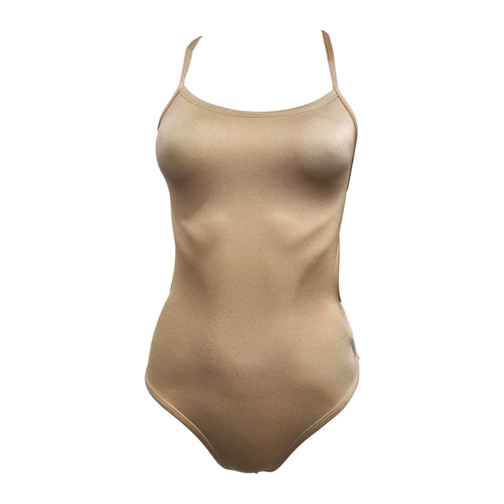 Vestido de baño entero cruzado 3 Back Oro Metalizado