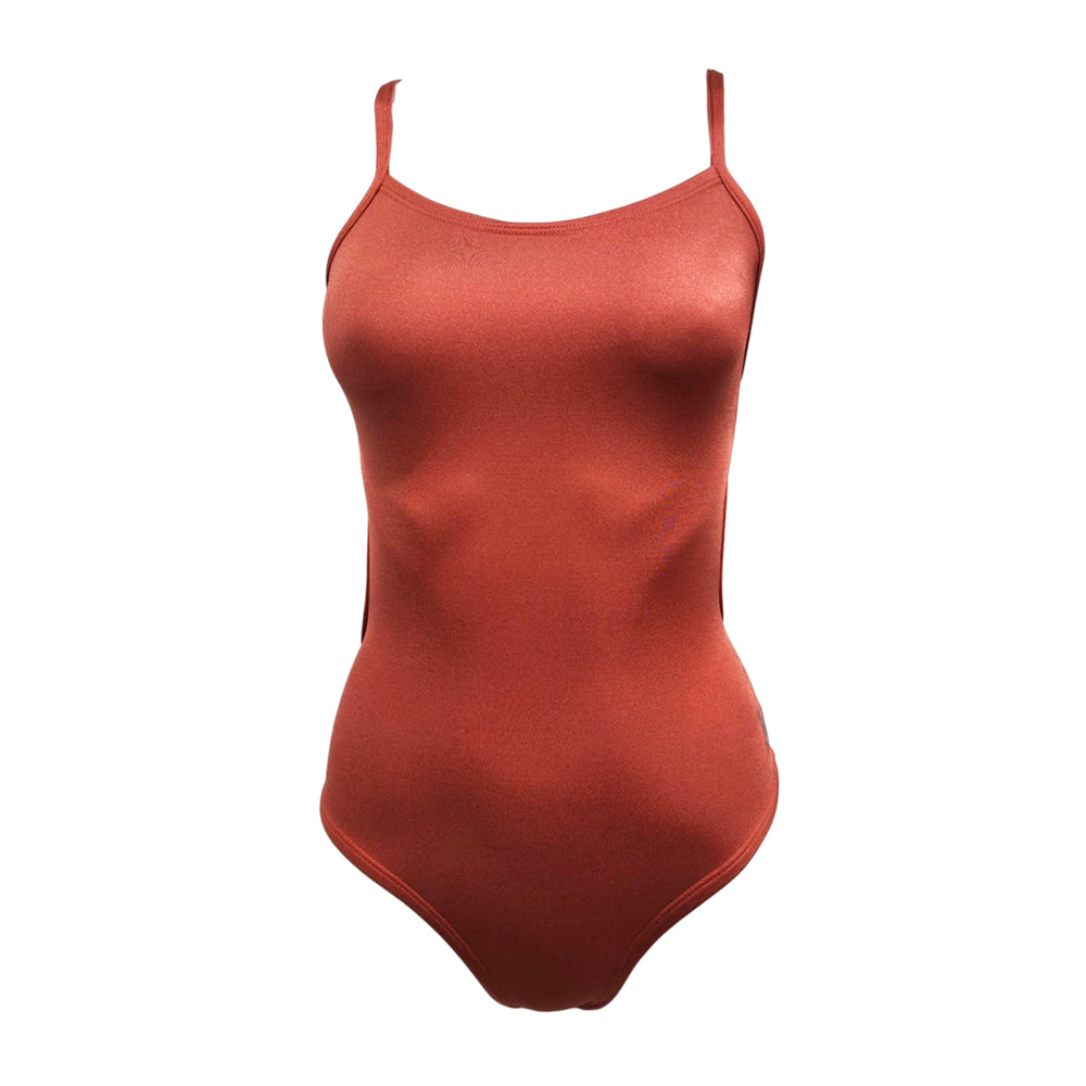 Vestido de baño entero cruzado 3 Back Terracota Metalizado