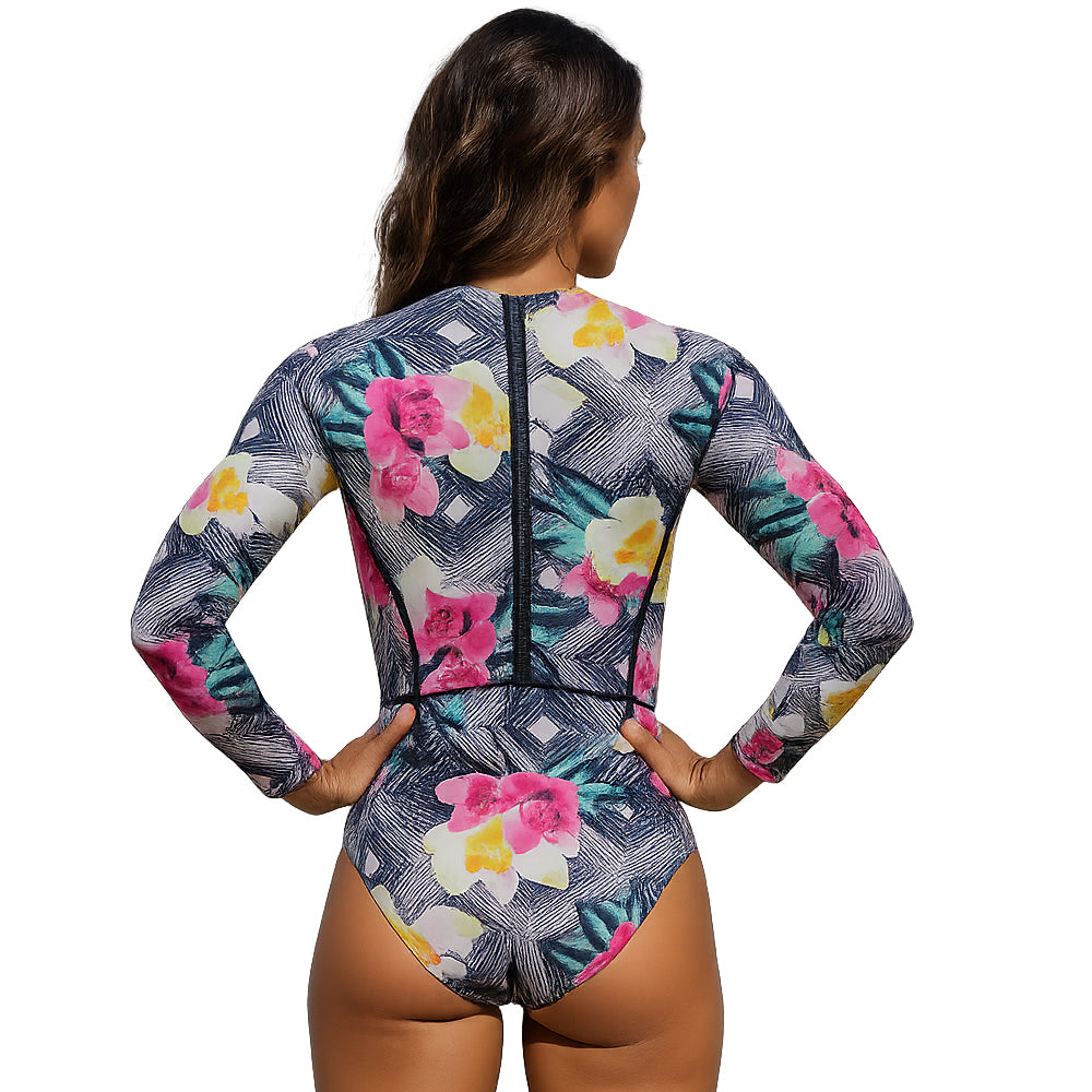 Vestido de baño Manga Larga hibiscus