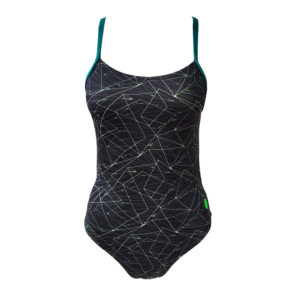 Vestido de baño entero tiras Cosmos green