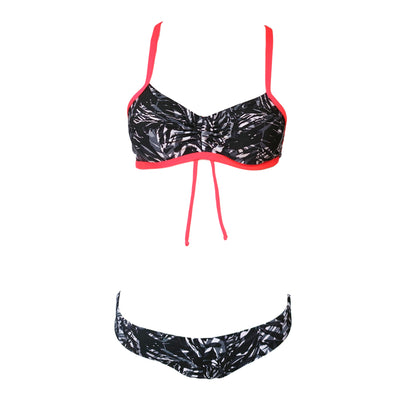 Dos piezas cruzado Shadow Palm Graphite para mujer – Natare Swim