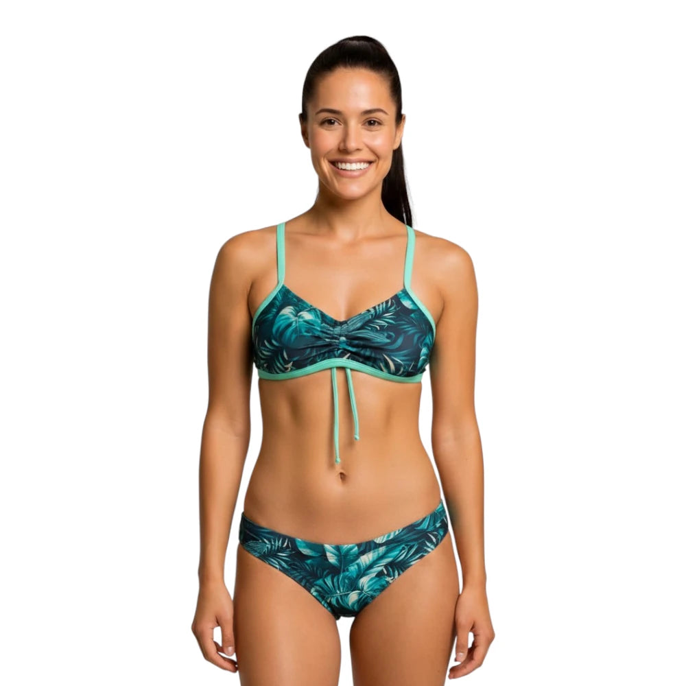 Dos piezas cruzado Tropic flow Jade