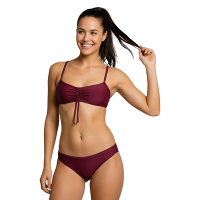 Vestido de Baño Deportivo Dos Piezas Carmín