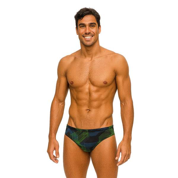 Pantaloneta clavadista urban geo green