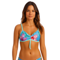 Top tiras tropiflor azul