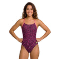 Vestido de baño entero tiras Flow Grid Magenta