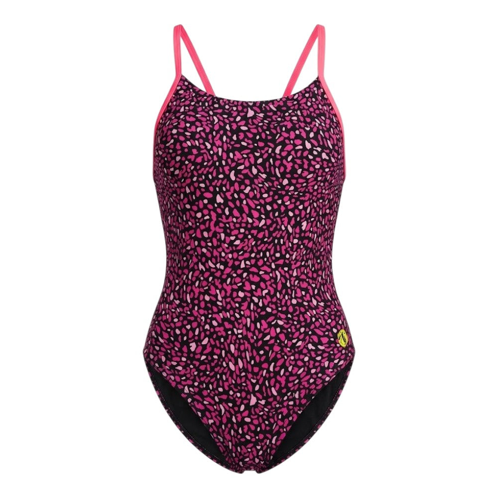 Vestido de baño entero tiras Flow Grid Magenta