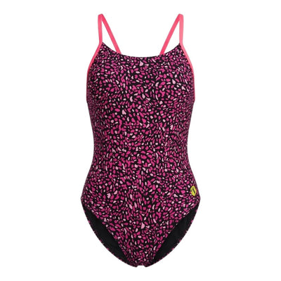Vestido de baño entero tiras Flow Grid Magenta