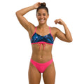Dos Piezas Cruzado Tropic flow Deep / Tanga cereza