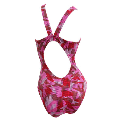 Vestido de baño entero geoframe red para mujer – Natare Swim