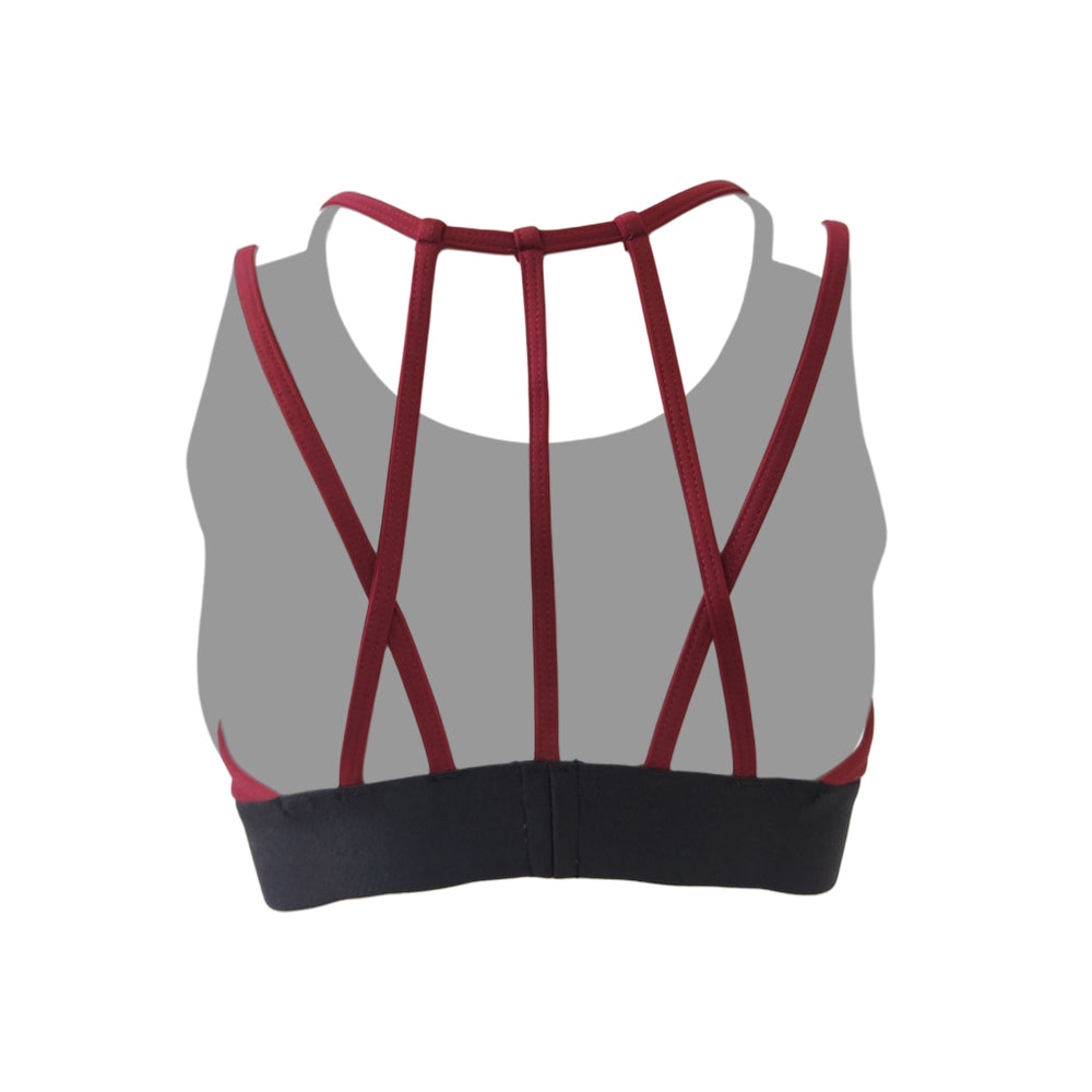 Top Deportivo Espalda Tiras Burdeos