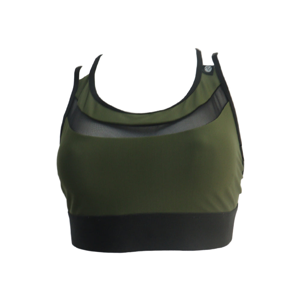 Top Deportivo Espalda Tiras Militar