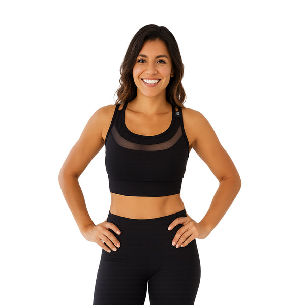 Top Deportivo Espalda Tiras Negro