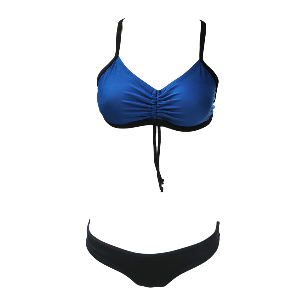 Top azul cruzado