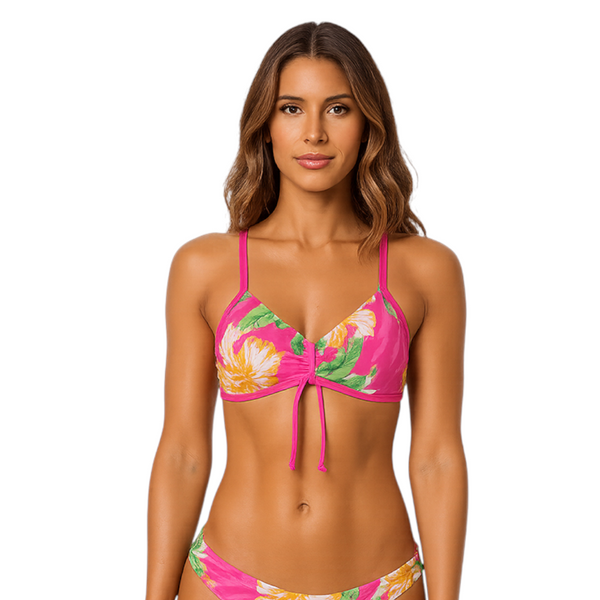 Top tiras tropiflor rosa