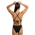 Vestido de baño entero cruzado Negro