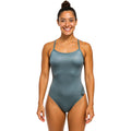 Vestido de baño entero cruzado 3 Back Azul Acero Metalizado