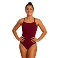 Vestido de baño entero tiras Burdeos para mujer – Natare Swim