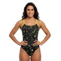 Vestido de baño entero tiras Impulse neon