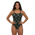 Vestido de baño entero tiras Pixel Green