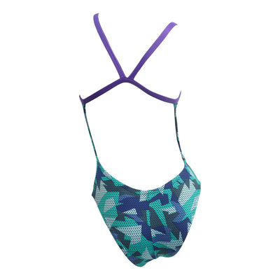 Vestido de baño entero tiras geoframe blue para mujer – Natare Swim