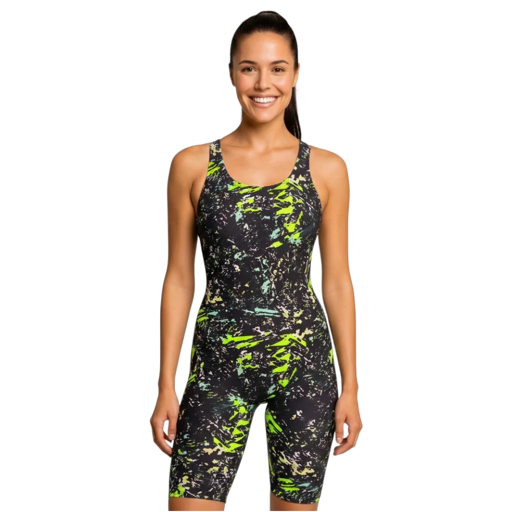 Traje de baño enterizo media pierna Vitamove green