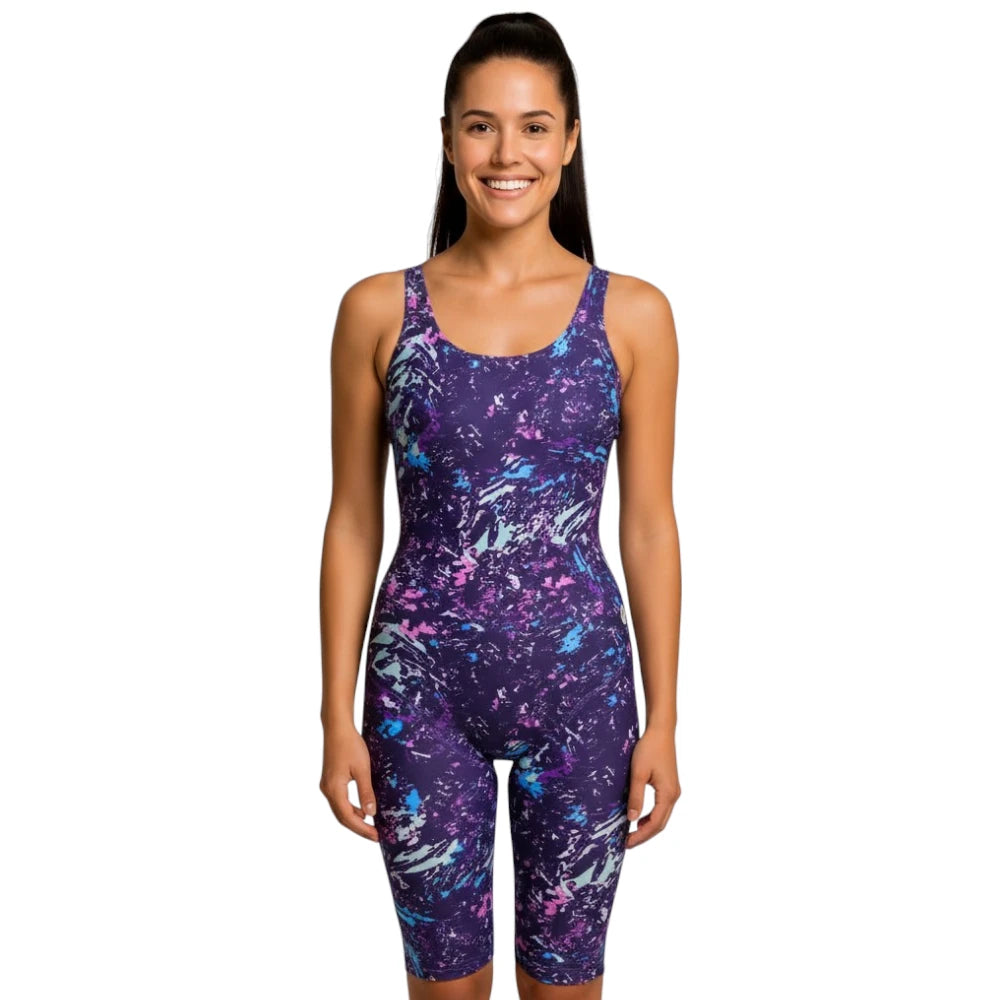 Traje de baño enterizo media pierna Vitamove purple
