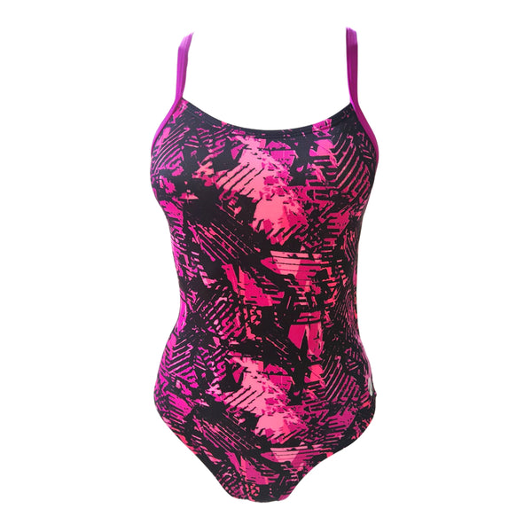 Vestido de baño entero tiras Activeflow pink
