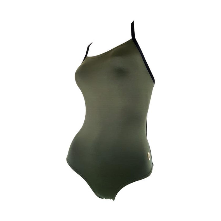 Vestido de baño entero tiras Militar