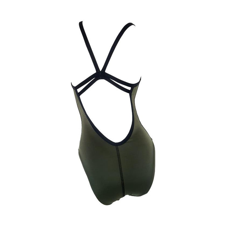 Vestido de baño entero tiras Militar